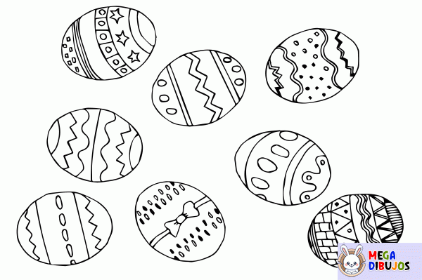 Dibujo para colorear Huevos de Pascua