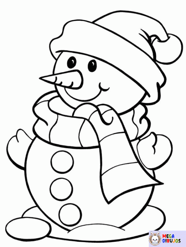 Dibujo para colorear Bola el muñeco de nieve