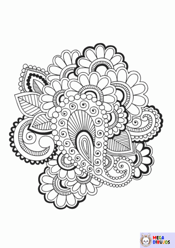 Dibujo para colorear Mandalas de flores