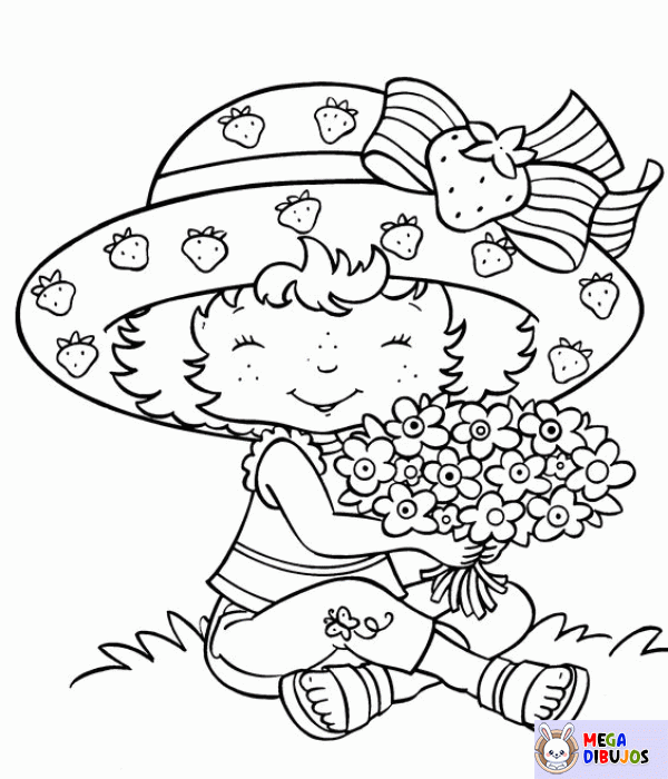 Dibujo para colorear Carlota con flores