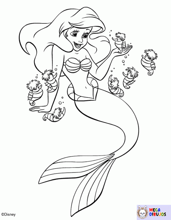 Dibujo para colorear Ariel la sirenita