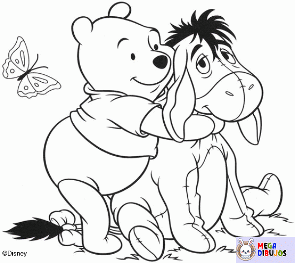 Dibujo para colorear Winnie y Eeyore