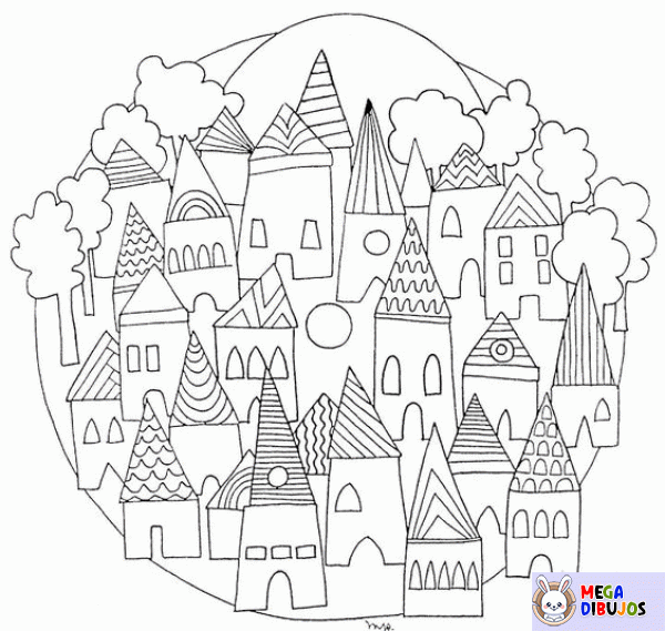 Dibujo para colorear Casas para colorear