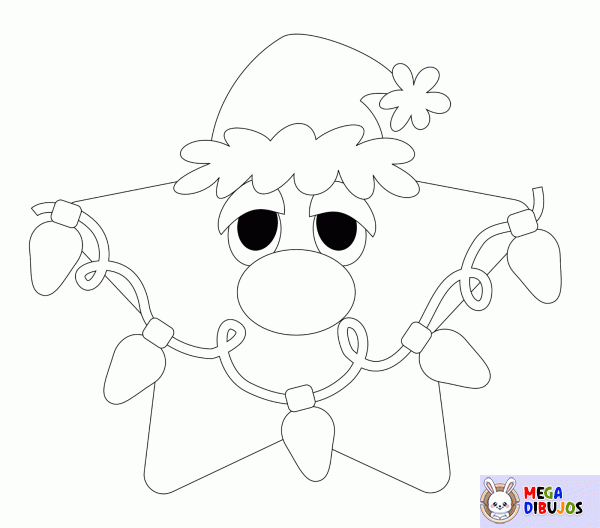 Dibujo para colorear Estrella de navidad