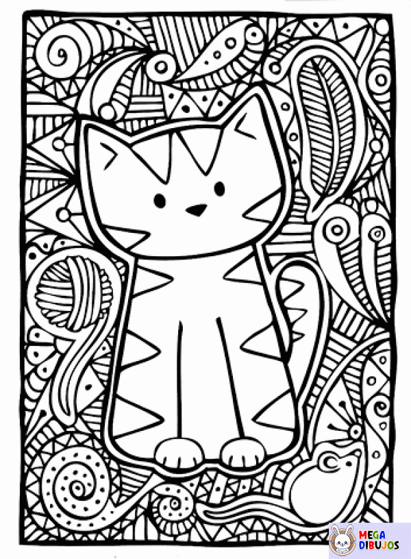 Dibujo para colorear El gato y el raton