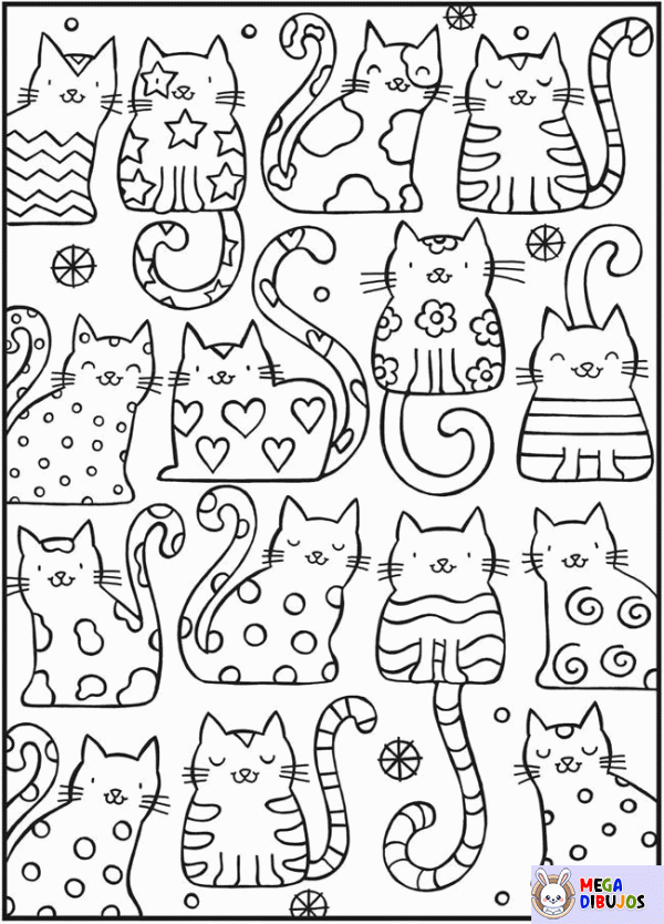 Dibujo para colorear Gatitos