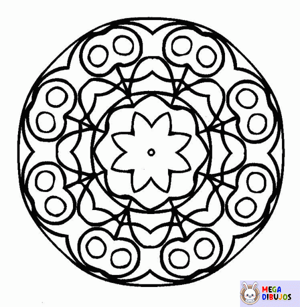 Dibujo para colorear Mandalas de flores