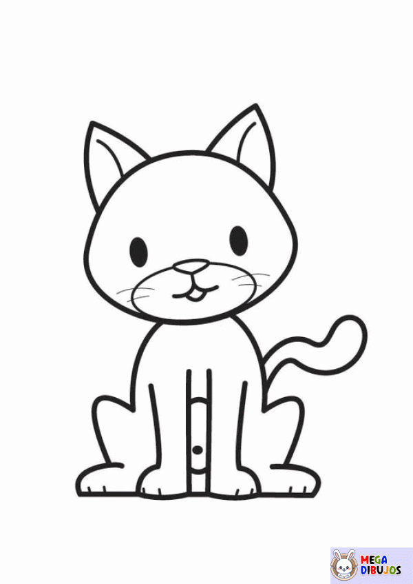 Dibujo para colorear Gato sentado