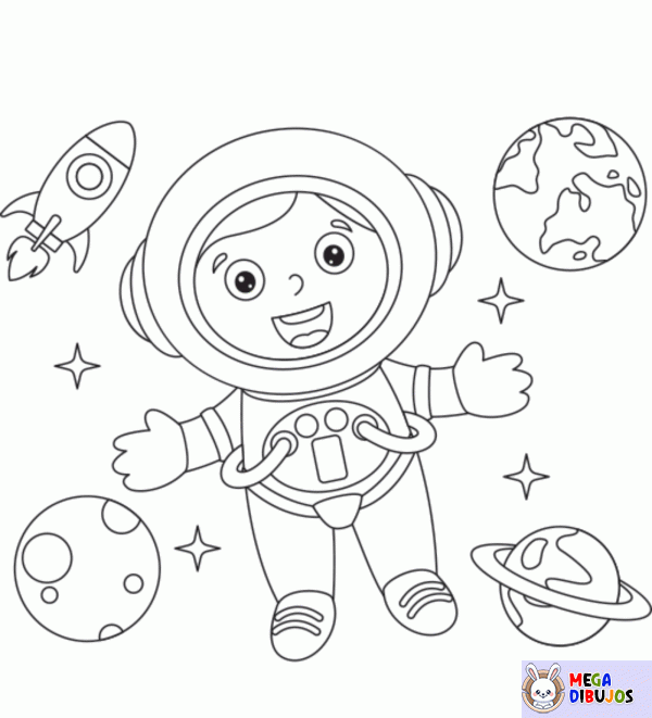 Dibujo para colorear Conquistando el espacio