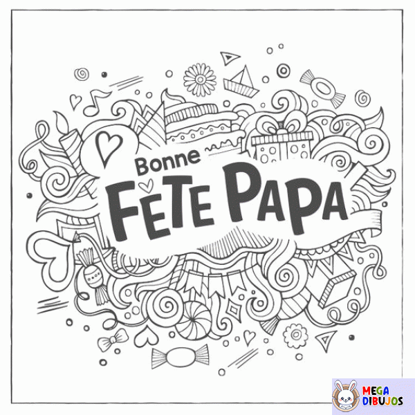 Dibujo para colorear Feliz cumpleaños papá