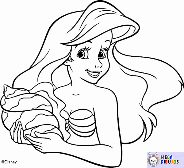 Dibujo para colorear Ariel, la sirenita