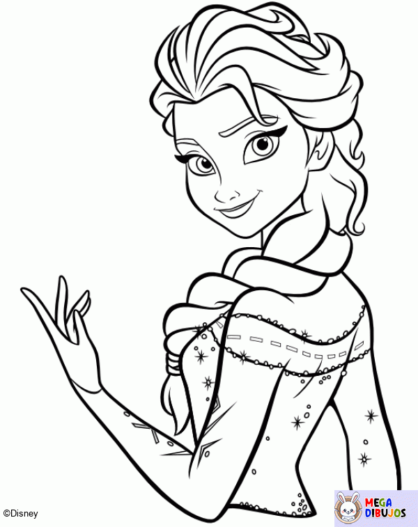 Dibujo para colorear Elsa - Congelada