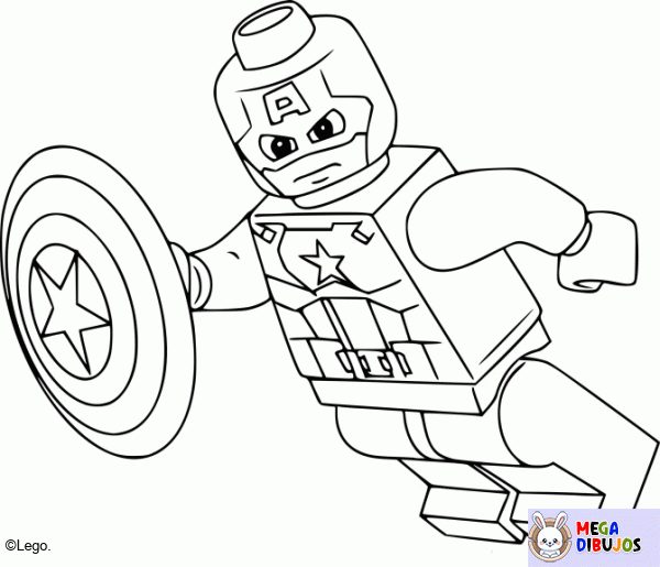 Dibujo para colorear Lego capitan america