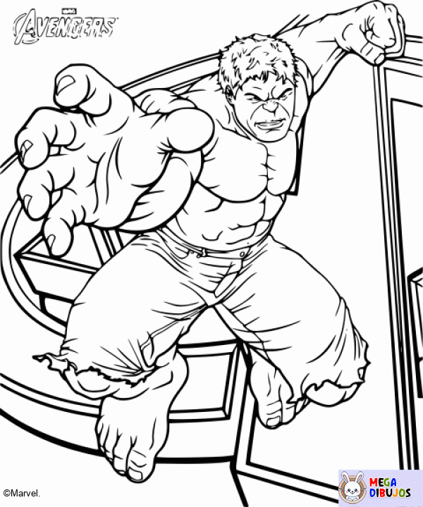 Dibujo para colorear Hulk vengadores