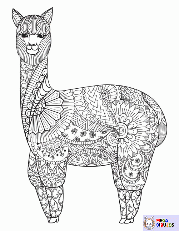 Dibujo para colorear Llama - Mandala