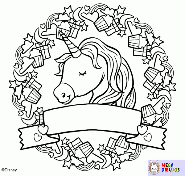 Dibujo para colorear Unicornio y pastelitos