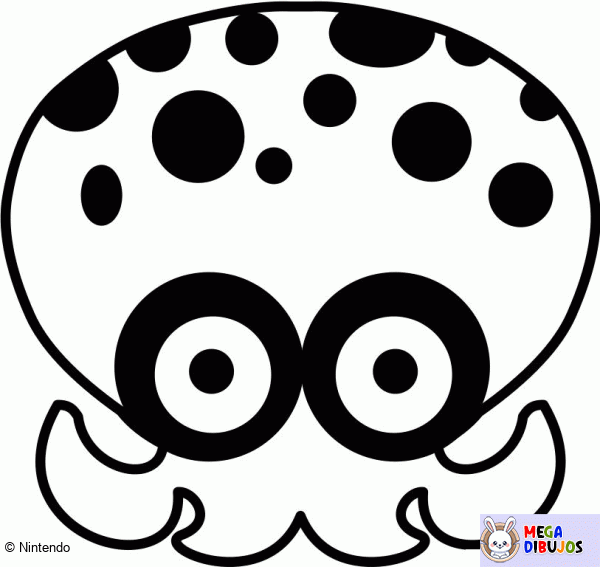 Dibujo para colorear Splatoon de pulpo