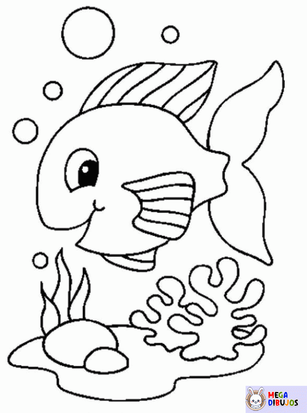 Dibujo para colorear Peces de fondo marino