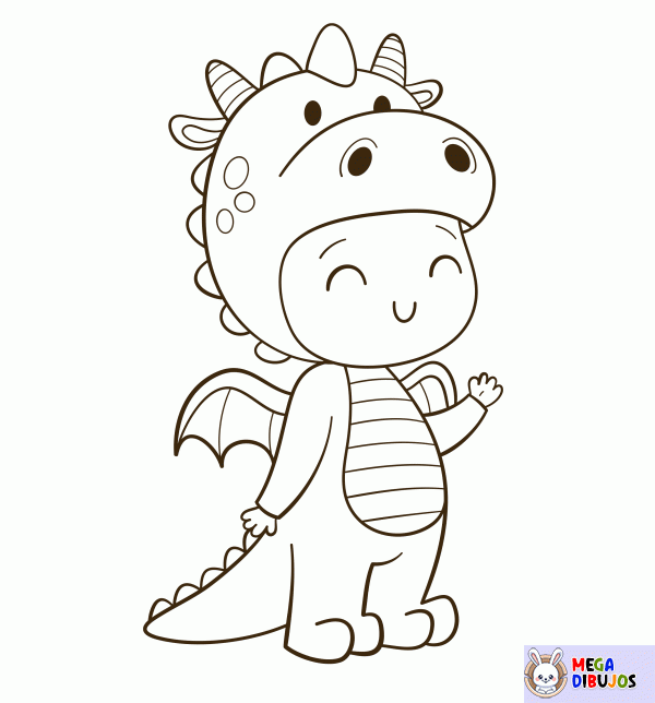 Dibujo para colorear Dragón amistoso