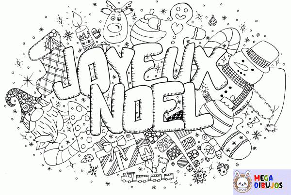 Dibujo para colorear Feliz Navidad