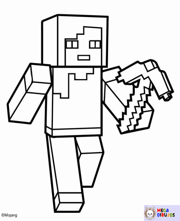 Dibujo para colorear Alex Minecraft