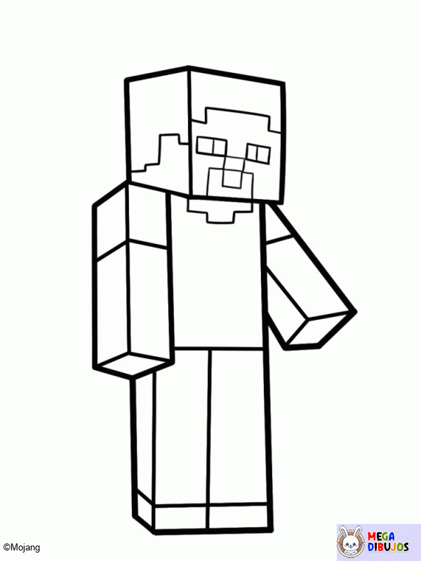 Dibujo para colorear Steve minecraft