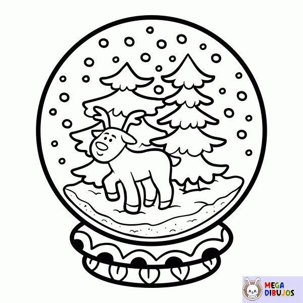 Dibujo para colorear Bola de nieve navideña