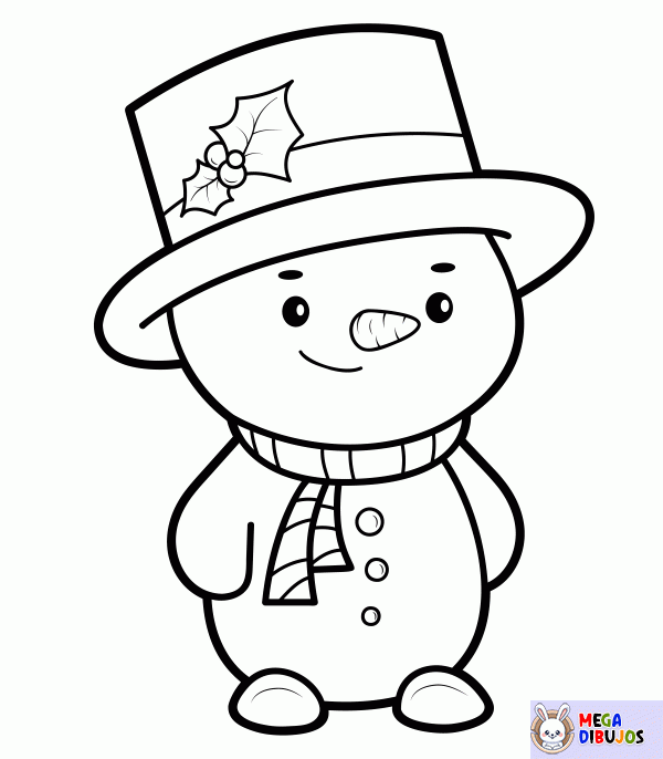 Dibujo para colorear Muñeco de nieve