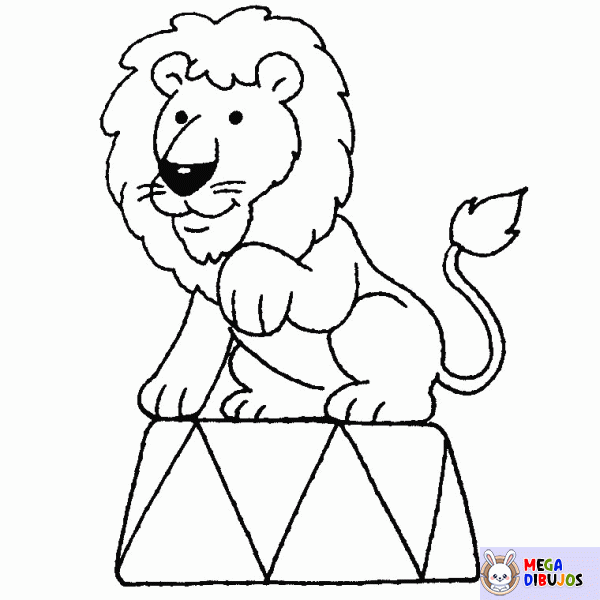 Dibujo para colorear León de circo