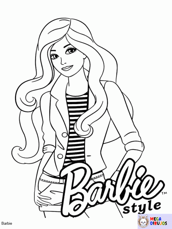 Dibujo para colorear Barbie Style