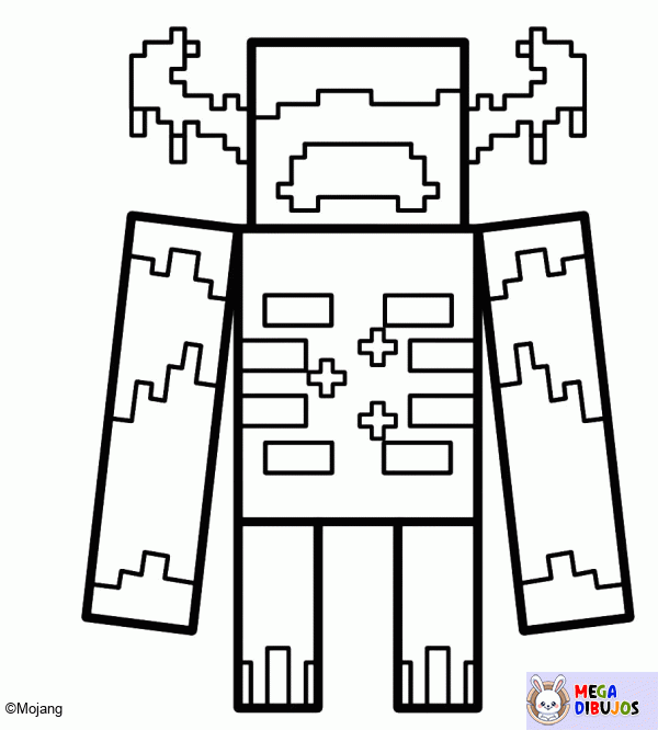 Dibujo para colorear Guardián Minecraft