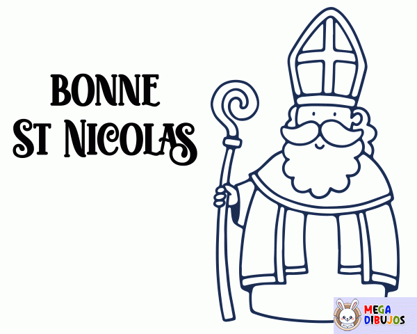 Dibujo para colorear Feliz San Nicolás