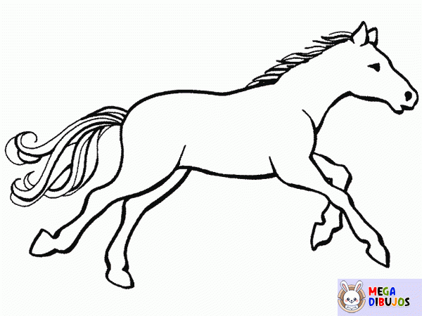 Dibujo para colorear Caballo al galope