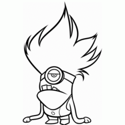 Dibujo para colorear Minion pelo largo