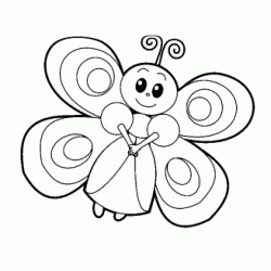 Dibujo para colorear Señorita mariposa