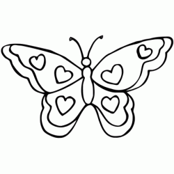 Dibujo para colorear Corazones de mariposa