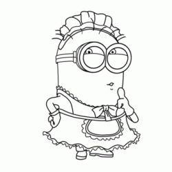 Dibujo para colorear Señora minion