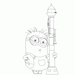 Dibujo para colorear Minion bazuca