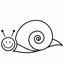 Dibujo para colorear Pequeño caracol sonriente