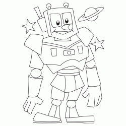 Dibujo para colorear Robot sonriente