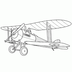 Dibujo para colorear Avión biplano