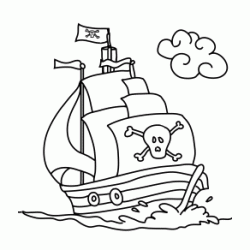 Dibujo para colorear Barco pirata