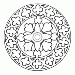 Dibujo para colorear Mandala de cuatro hojas