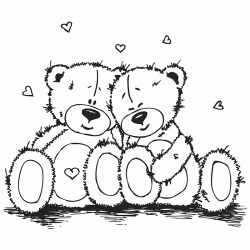 Dibujo para colorear Oso de peluche enamorado