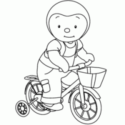 Dibujo para colorear Tchoupi anda en bicicleta