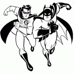 Dibujo para colorear Batman y robin