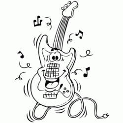 Dibujo para colorear Guitarra animada