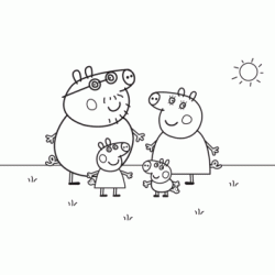 Dibujo para colorear Peppa Pig y su familia