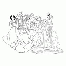 Dibujo para colorear Princesas disney