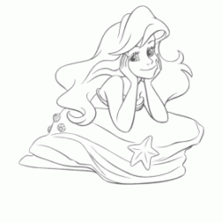 Dibujo para colorear Ariel, la sirenita